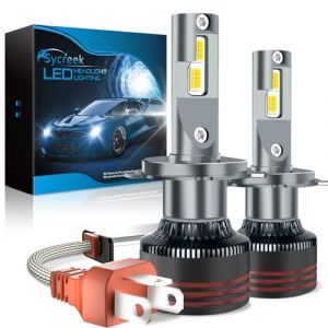 Sycreek Ampoule H4 HB2 9003 LED, 18000LM 6000K Blanc Froid 400% Luminosit&eacute; Super Bright 360&deg;Angle De Faisceau R&eacute;glable LED H4 Kit De Conversion Halog&egrave;ne, 2 Ampoule h4 (Sycreek, neuf)