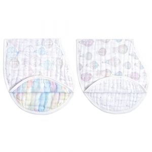 aden + anais bavoirs d’épaule burpy bib®, 100% Mousseline de coton biologique, Bavoir à 4 épaisseurs à usage multiple, Bavoir super doux et absorbant, Lot de 2, 0-36 mois, above the cloud (Kooltrade Ltd, neuf)