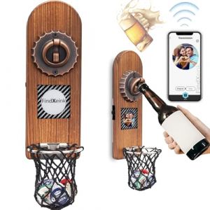 Magnétique Ouvre Bouteille Mural en Bois, Decapsuleur Mural Biere Vintage, Décapsuleur Original avec Cap Catcher, Accessoire Bar Exterieur, Biere Cadeau Homme pour Papa, Amie et Collègue (Style 8) (LUCYLANKER, neuf)