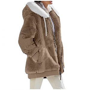 G&eacute;n&eacute;rique Manteau Hiver Femme L&eacute;g&egrave;re Doudoune Chaude Fourrure Duvet Parka Ski Blouson V&ecirc;tements Courte 2024 02Kaki XXL (SHONTON, neuf)