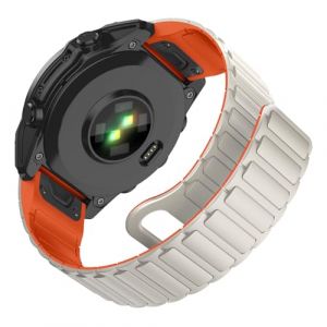 MYSNBKN 26mm Quick Fit Silicone Magnetic Strap for Fenix 8 51mm/Epix Pro 51mm/Fenix 7X/Fenix 7X Pro/Fenix 6X/Fenix 6X Pro/Fenix 5X/Fenix 5X Plus/Fenix 3/Fenix 3 HR, Soft Silicone Replacement Strap (MYSNBKN-FR, neuf)