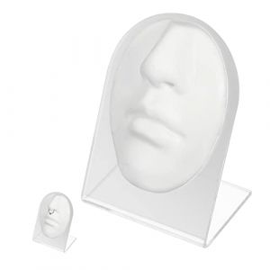 DECOMELODY Mod&egrave;le De Visage Flexible Pour Pratique Du Piercing Buccal Et Nasal Taille Standard En Silicone Blanc Avec Support Pour Pr&eacute;sentation Et Entra&icirc;nement (FINNG, neuf)