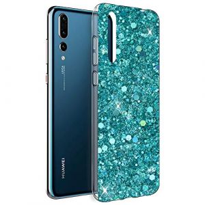 OKZone Coque Huawei P30 Pro [avec Film de Protection &eacute;cran HD], &Eacute;tui en Silicone Souple Brillante Bling Glitter de TPU Bumper Housse Etui de Protection pour Huawei P30 Pro (Vert) (OKZone EU Store, neuf)