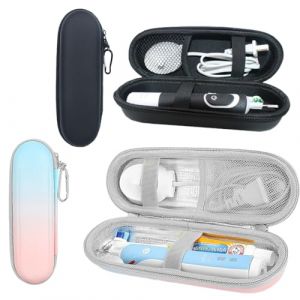 2 Pi&egrave;ces Etui Brosse a Dent Electrique pour Oral B IO/Oral B Pro/Philips Sonicare, Boite Brosse &agrave; Dent &Eacute;lectrique Portable, &Eacute;tui de Voyage Rigide pour Rangement (DINODANUBE TRADING, neuf)