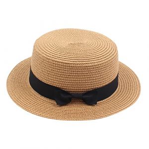Generisch 2025 Gar&ccedil;ons Enfant Enfant &Eacute;t&eacute; Fedora Chapeau de Paille Large Bord Floppy Plage Soleil Casquette Visi&egrave;re Chapeau de soleil Protection des oreilles 50, e, taille unique (⭐⭐⭐⭐⭐Five star⭐⭐⭐⭐⭐⭐, neuf)