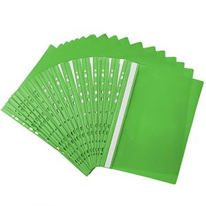Netuno 20x chemise à lamelle perforée vert clair A4 dossier rapide chemise à levier en plastique classeur en plastique classeur rapide A4 chemise de présentation chemise avec couverture transparente (netuno, neuf)