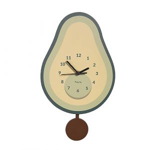 fisura. - Horloge Murale Originale Avocat. Horloge Murale silencieuse 38 x 20 centimètres. Horloge de Cuisine Verte. Horloge pendulaire en Bois et ABS. 1 Pile AA. (FISURA, neuf)