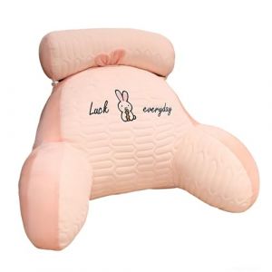 LANPEW Ice Silk Cute Reading Pillow,Coussin de Dos avec accoudoirs,Coussin de Lecture pour lit,canap&eacute;,Coussin de Dossier avec accoudoirs,Soutien pour Le Dos (Latex Rose, 70 * 50cm) (kaimei, neuf)