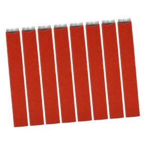 MUCKLILY Lames De Microblading Et &agrave; Sourcils, Lot De 50 Pi&egrave;ces, Lame Plate Rouge, Acier Inoxydable, Pour Maquillage Professionnel Des Sourcils (Senike, neuf)