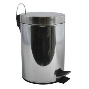 MSV - Poubelle à Pédale Inox - Design Sobre et Élégant - Gamme UNIS - Seau Intérieur Amovible avec Poignée - Ouverture Facile au Pied - Miroir - 20L (Bath & Home, neuf)