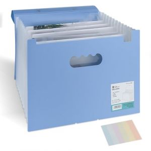 bssmmai Classeur A4 - 13 compartiments - Organiseur de fichiers - Accordéon - Portable - Porte-documents A4 avec étiquettes colorées (fuzhoubingsishemikejiyouxiangongsi, neuf)