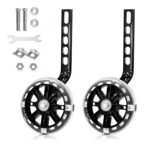 Shwdsy Roulette Velo Enfant, 2 Pièces Petite Roue Velo Enfant, Roulette Velo Brillant, Réglable Roue Auxiliaire, Adapté à 12 14 16 18 18 Pouces à Vélo à Vitesse Unique (shenghaihui, neuf)