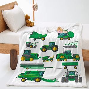 Highdi Couverture Polaire Hiver, Voiture Imprimer Plaid Douillet, Couverture de Canapé Réversible, Couvre-Lit en Peluche, Couverture Moelleuse pour Adultes et Enfants (Tracteur,150x200cm) (Highdi, neuf)