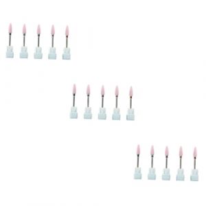 CRILSTYLEO 15 Pièces tête de meulage de machine à ongles lime à ongles ponçage dépoussiéreur à ongles pôceuse ongle pro accesoire ongles professionnel kit d'art d'ongle clou céramique rose (Yolena, neuf)