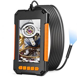 Endoscope Industrielle Cam&eacute;ra Endoscopique 1080P HD Cam&eacute;ra d'inspection Endoscope canalisation avec &eacute;cran LCD 4,3 Pouces, Lumi&egrave;re LED, C&acirc;ble Semi-Rigide, 32G Carte (5M) (Supermarket2021, neuf)