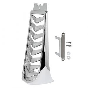 Riloer 1x Couvercle de radiateur avant de moto compatible avec Harley Softail Street Bob Breakout Fat Bob 2018-2021, car&eacute;nage de menton de radiateur avant inf&eacute;rieur spoiler FR-AMe, chrome (Autopartcenter, neuf)