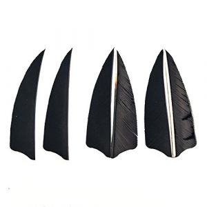 SHARROW 50pcs Tir &agrave; l'arc Plumes de Fl&egrave;che 3" Plumes Naturelles Fletching Empennage de Fl&egrave;che Plumes pour Fl&egrave;ches en Bois et Fl&egrave;ches de Carbone (Noir) (AME Archery Shop, neuf)