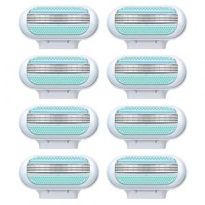 8 Pièces Recharges de Lames Rasoir Venus Femme, Lames à 3 Étages Ultra-Aiguisées, Compatible avec Rasoir Venus, Adaptées aux Jambes, Aisselles et Parties Intimes, Lame Rasoirs Ve-nus Femme (ShiHuLian, neuf)