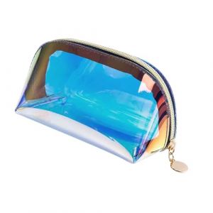 LeeQinersw Trousse de maquillage holographique irisée, trousse de toilette, pochette de pour cosmétiques, essentiels de, 18 Cm X 7.5 Cm X 9 (LeeQiner, neuf)