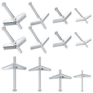 34 Pi&egrave;ces Boulons Ecrou Papillon, M3 M5 M6 Chevilles &agrave; Ressort avec Boulons &agrave; Bascule, Chevilles avec Vis pour Plaques de Pl&acirc;tre, Fixations Murales en Pl&acirc;tre (ShanZhuMaoYi, neuf)