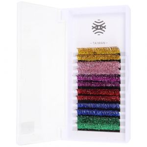 HOOTNEE Cils Artificiels &agrave; Paillettes Color&eacute;s 6 Paires en Fibre 15 MM, Extensions Faciles &agrave; Poser pour Sorties Nocturnes et Cosplay (FANfang, neuf)