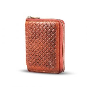 MATADOR Portefeuille Homme Femme Cuir Véritable avec Fermeture Eclair YKK en Métal | Portefeuille Zippé Grand Format avec Protection RFID certifiée TÜV et Boîte Cadeau | Porte Monnaie Tressé Marron (MATADOR LEDER "The German Brand", neuf)