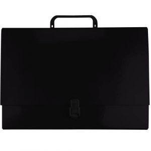Netuno 1 mallette noire avec poign&eacute;e A4 dos 9 cm mallette scolaire en carton valisette avec poign&eacute;e porte-documents avec poign&eacute;e porte-documents portable pour transport de documents bureau &eacute;cole (netuno, neuf)