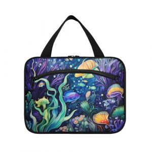 Linnyio Aquarelle Oeuvre Loup Trousse de Toilette de Voyage Suspendue Maquillage,Grande Capacit&eacute; Pliable Rangement Sacs de Lavage pour Femmes Filles (Linnyio, neuf)