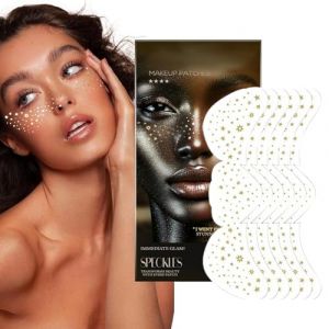 Humdcdy Autocollant moucheté à paillettes,autocollants pour le visage à paillettes dorées - Décalcomanies à paillettes pour visage moucheté d’or | Faux autocollants pour le visage des femmes, patchs (yantozh, neuf)