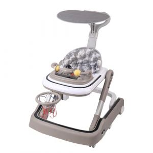 Trotteur B&eacute;b&eacute; 5en 1, Trotteur pour B&eacute;b&eacute; avec panier de basket + musique + lumi&egrave;res, Chariot de Marche Bebe avec Centre de Jeux, Baby Walker &agrave; Partir de 6 Mois-KAKI (Willanmd, neuf)