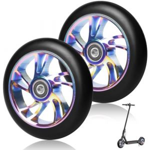 Stunt Lot de 2 roulettes de rechange pour trottinette Stunt - 110 mm - Multicolore - 88A - Avec roulements ABEC-9 - Noyau &agrave; rayons en aluminium - Pour toutes sortes (couleur, dizaines) (XULAI LIMITED, neuf)