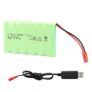 Batterie Rechargeable MXJFYY 7,2 V 2400 mAh NI-MH avec Prise JST, Pile AA pour Monster Truck RC, camions t&eacute;l&eacute;command&eacute;s, Bulldozer RC, Outil &eacute;lectrique, Camion de Construction (TRENTINO, neuf)