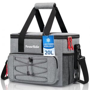 PeranoRidia Sac Isotherme 20L, Glaciere Lunch Box Isotherme pour Hommes Femmes, Sac Repas Lunch Bag Glaci&egrave;re Souple Isotherme Portable Protection de Fra&icirc;cheur pour Plage Pique-Nique Voyage, Gris (Star Voyager Tech, neuf)