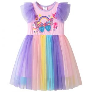 VIKITA Robe Fille Princesse Partie Casual Enfants Tulle Robe d'été sans Manche SH2324 6-7 Ans (VIKITA FACTORY STORE EUROPE, neuf)