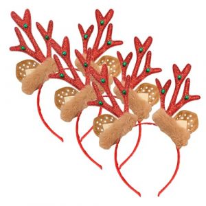 YARNOW Lot De 3 Serre-T&ecirc;tes En Bois De Renne Bandeaux Pour Cheveux Serre-T&ecirc;tes En Bois De Renne Bandeau De No&euml;l Pour Femme Accessoire De Coiffure De No&euml;l Serre-T&ecirc;te Animal (Karrymao, neuf)