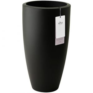 Elho June Round High 40 - Pot de Fleur - Interieur & Ext&eacute;rieur - Plastique 100% Recycl&eacute; - &Oslash; 39.0 x H 70.1 cm - Noir/Noir (elho BV, neuf)