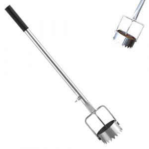 Generico Perceuse &agrave; bulbes et paillage, en acier inoxydable, r&eacute;glable, outil d'&eacute;limination des mottes, pour planter des serres, soins de pelouse et travaux de jardin (Leo6688, neuf)