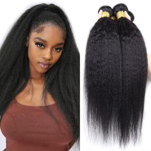 Tissage Cheveux Naturels Bresilienne Kinky Yaki Straight Bundles Human Hair 100% Unprocessed Bresilienne Tissage Cheveux Humain 8 10 12 Pouce Yaki Human Hair Tissage Cheveux Naturels (karuizi hair product, neuf)