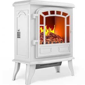 Monzana&reg; Chemin&eacute;e &eacute;lectrique Effet Flamme LED 2000 W 2 Niveaux de Chauffage radiateur &eacute;lectrique Fausse chemin&eacute;e chauffante Chauffage d'appoint 30 m&sup2; Blanc (DEUBA-FR, neuf)