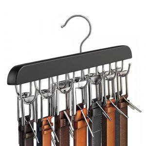 Cintre en pour Ceintures,Organiseur de Ceinture de Placard avec 14 Crochets Support de Ceinture de Rangement 360&deg; Crochet Cintre Antid&eacute;rapant Cravates Clips pour Foulards,Cravates,Ceintures (xxiang shop, neuf)