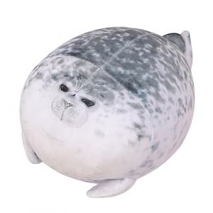Trayosin Oreiller en peluche mignon, motif de phoque, 30/40/60 cm, doux, idéal comme cadeau d'anniversaire, de festival, pour enfants, amis et famille, motif de phoque, 60 cm (fuidftrzhangdixidiyongpinyouxiangongsi, neuf)