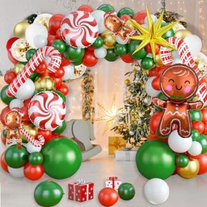 XIMEY Arche Ballon Noel 115 Pièces Ballon Noel, Ballon Noel Decoration, Kit Ballon Noel, Ballon de Noel, Decoration Noel Ballon, Ballon Noël, Guirlande de Ballon de Noel, Décoration de Fête de Noël (WANSH, neuf)
