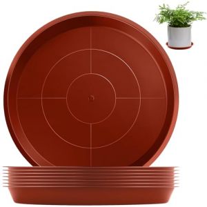 Sturiz 8 Pi&egrave;ces Coupelle Pot de Fleur Soucoupe Sous Coupe Dessous Pot Fleur 30 Cm Rond Brun Rouge&acirc;tre Soucoupes pour Pots de Fleurs Soucoupe Jardiniere pour Plantes D'Int&eacute;rieur et D'Ext&eacute;rieur (RUNZEYUNKEJI, neuf)
