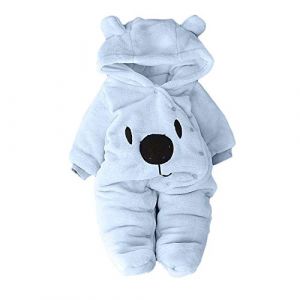 QIUhhpuy Pyjama Bebe Fille Hiver Chaud Pyjama BéBé GarçOn Naissance Pas Cher Combinaison BéBé Fille À Capuche Automne Body Nouveau Né Manteau Barboteuse Combipilote Chic (QIUhhpuy, neuf)
