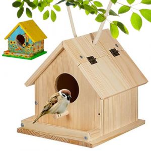 Kit de nichoir à Oiseaux en Bois pour Peindre et Construire des nichoirs à Oiseaux avec Brosse, Tournevis, vis de Montage et 6 Couleurs Peinture pour Enfants 3 Ans Plus (MUkhgf, neuf)