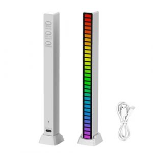 MAGIC SELECT Barre lumineuse Music Rhythm, lumi&egrave;res LED RVB multicolores, lampe d'ambiance musicale, 32 bandes lumineuses LED avec 18 modes de couleur, pour salle de jeux, PC, TV, voiture (Magic boutique, neuf)