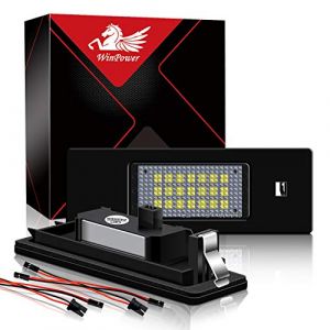 WinPower LED &Eacute;clairage plaque immatriculation auto ampoules CanBus Pas d'erreur 6000K Blanc 18 SMD pour 1 6 Z Series E81 E87 F20 F21 E63 E64 F06 F12 F13 E85 E86 E89 Z4 I3 R55 R60 R61 ect., 2 Pi&egrave;ces (DZG2018, neuf)