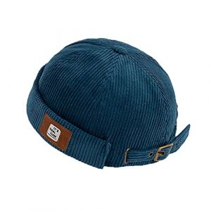 YAMEE Bob Homme Docker Bonnet Casquette Neuf Urban Style Bord Roulé rétro Travailleur Marin Unique Street décontracté Brimless Chapeau (One Size 56-58cm) (YAMEE, neuf)