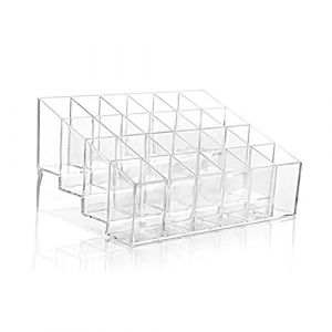 FOMIYES Organisateur Transparent de Cosmétiques Compartiments Support Étagère Échelle pour Maquillage et Bijoux Boîte de Rangement Polyvalente S (Yaoys, neuf)