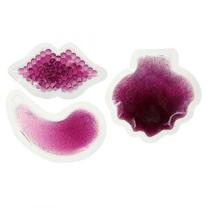 LRXIYODE Pack De 3 Compresses Gel Chaud-froid Pour Yeux Et L&egrave;vres, R&eacute;utilisable, 3 Tailles Diff&eacute;rentes, Soulagement Gonflements Et Douleurs, Th&eacute;rapie Thermique Visage, Couleur Violette (XPWU, neuf)